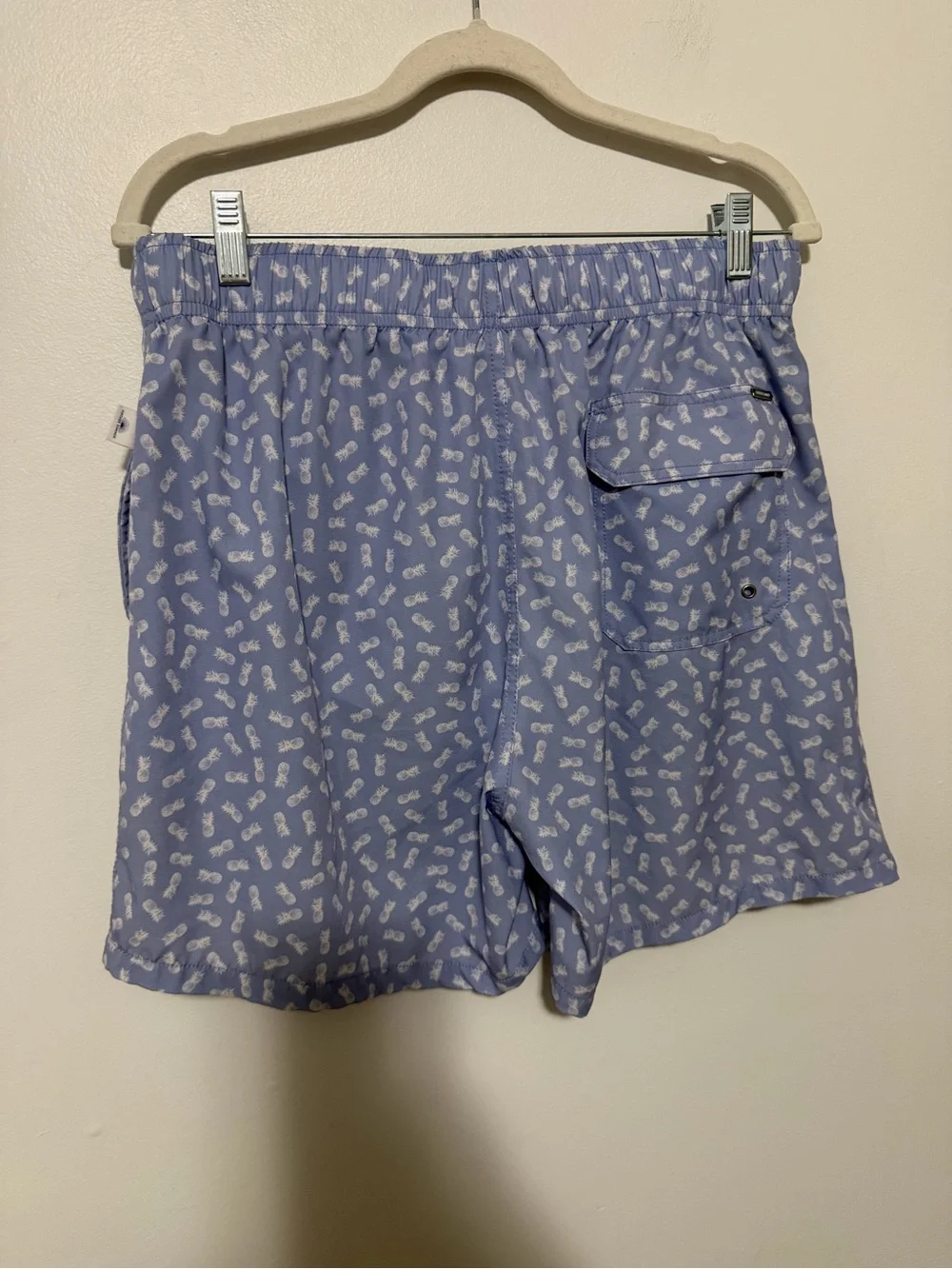 Men's Light Periwinkle Printed Swim Trunks with Drawstring